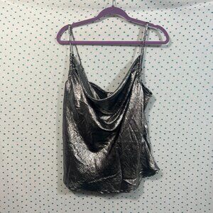 NWT Fashion Nova Silver Metallic In Your Dreams Sleeveless Cami Top